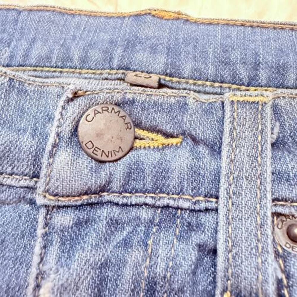 Carmar Light Wash Distressed Skinny Jeans Ripped Denim Size 25 - Picture 6 of 9
